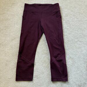 Lululemon Pace‎ Rival Crop *22" Garnet W6AV0S Size 8 Maroon Yoga Workout Fitness